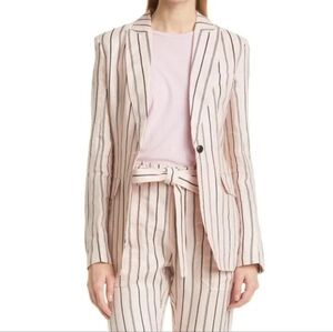 Rag and Bone Claudia Pink and Black Striped Blazer